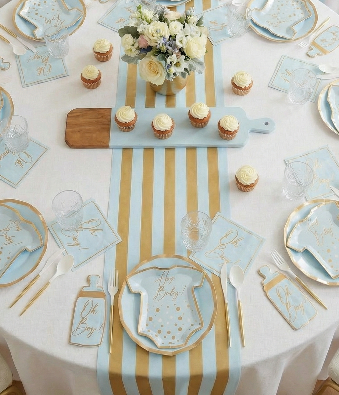 Hey Baby Blue Table Setting