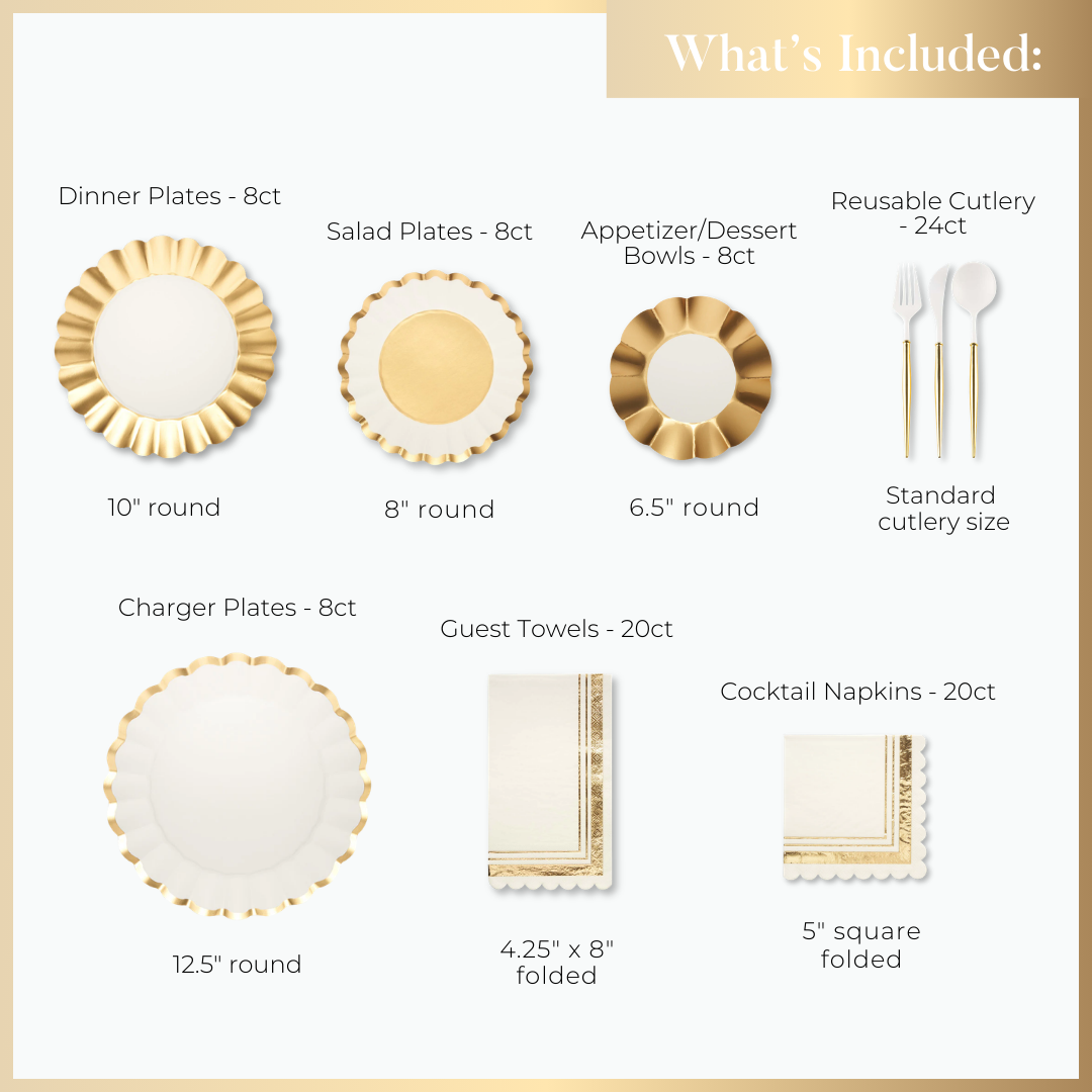 Gold & White Table Setting
