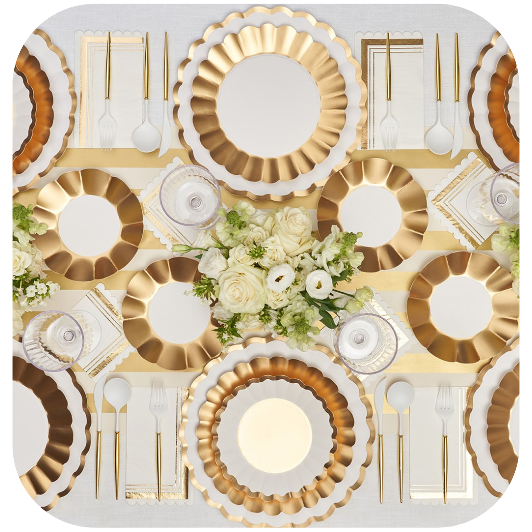 Gold & White Table Setting Complete Kit