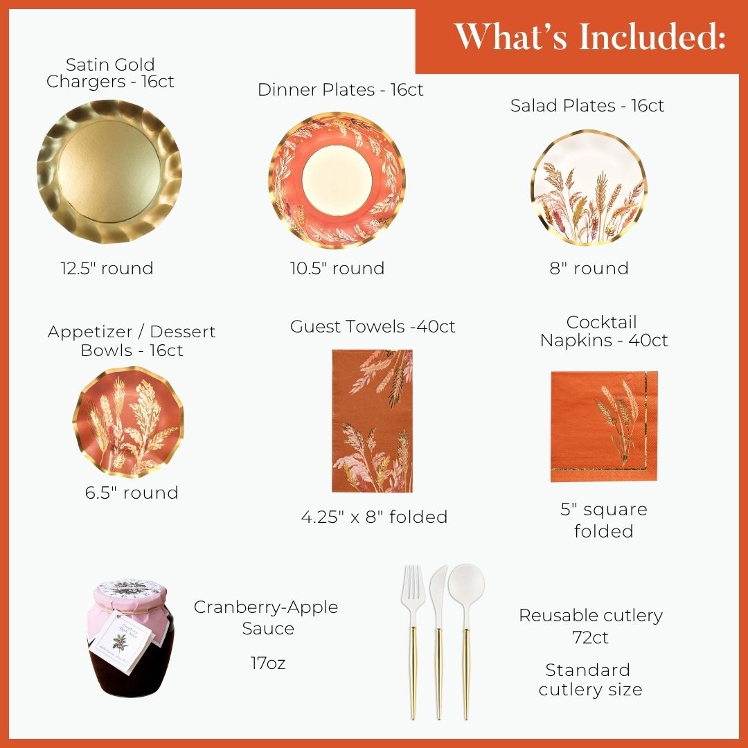 Harvest Wheat: Thanksgiving Table for 16