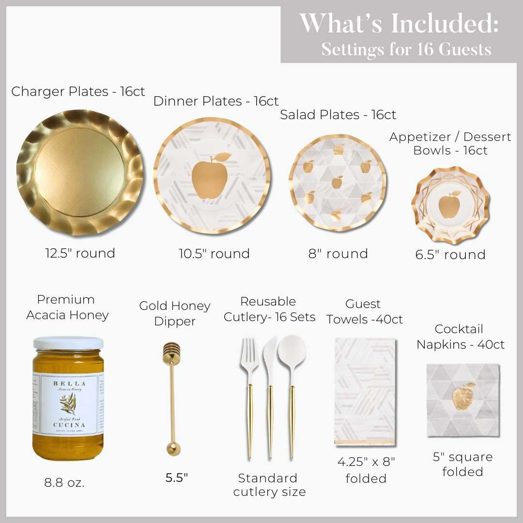 Ultimate Rosh Table for 16: Golden Apple
