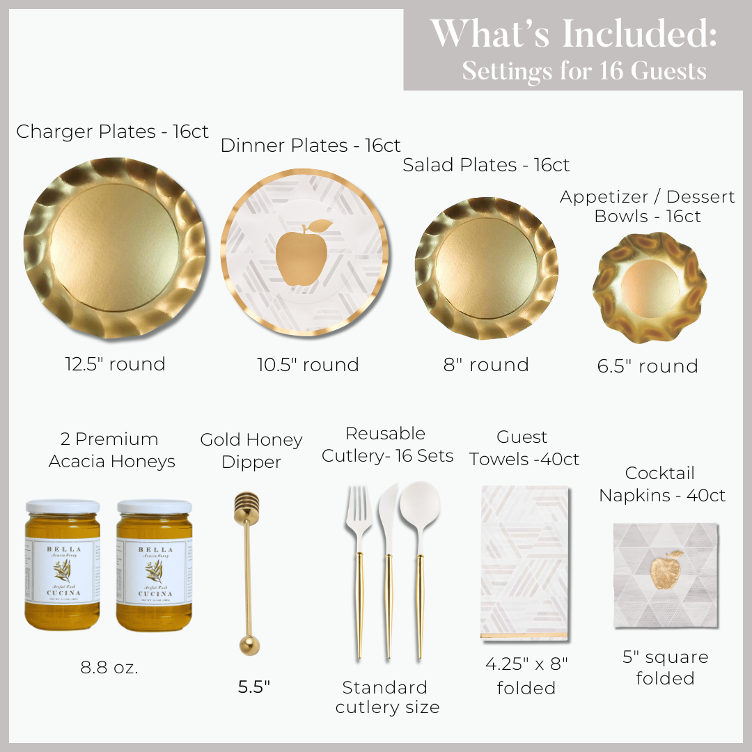 Ultimate Rosh Table for 16: Golden Apple