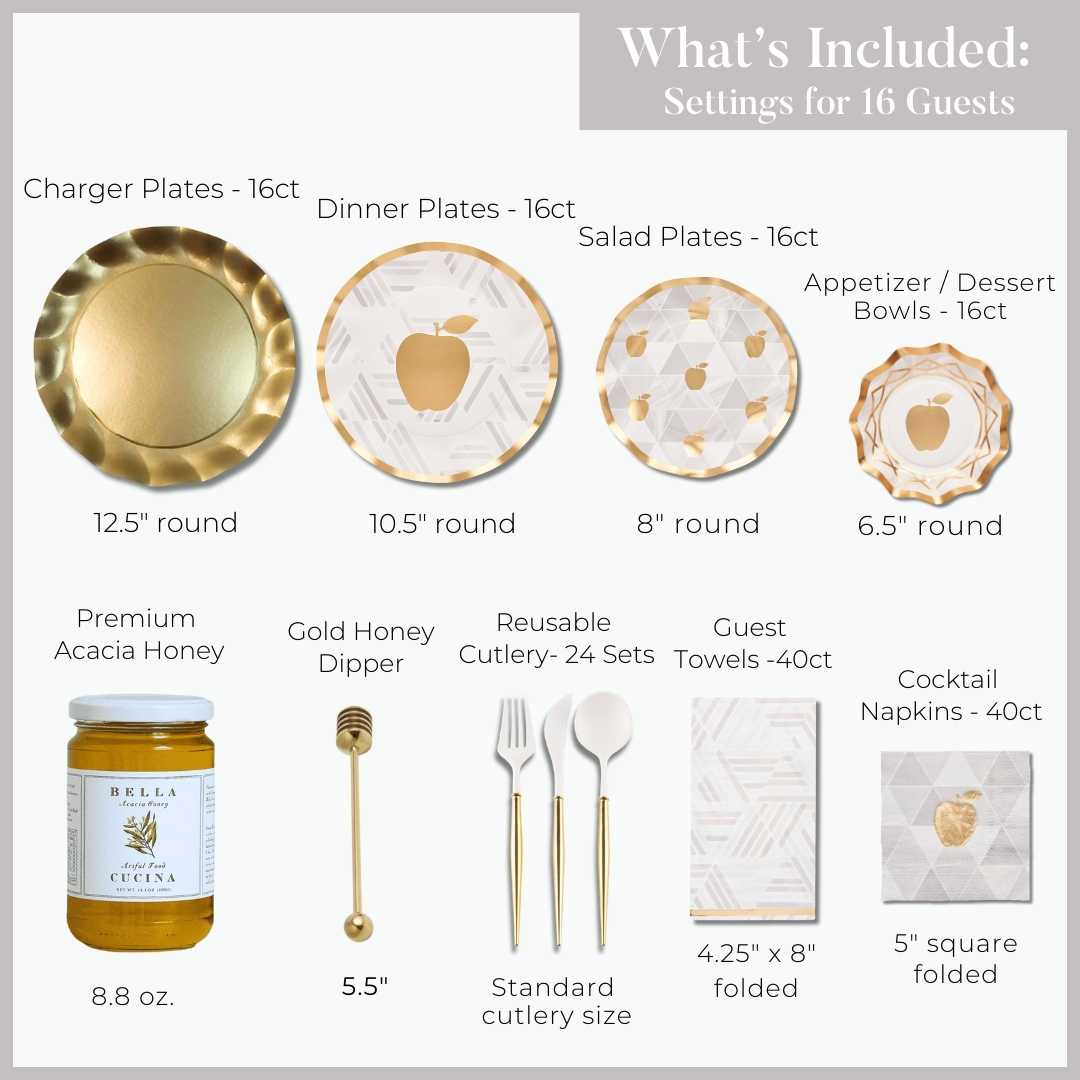 Ultimate Rosh Table for 16: Golden Apple