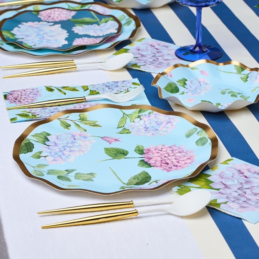 Hydrangea Table Setup Hydrangea Table Setting For 8 Complete Kit – Sophistiplate LLC