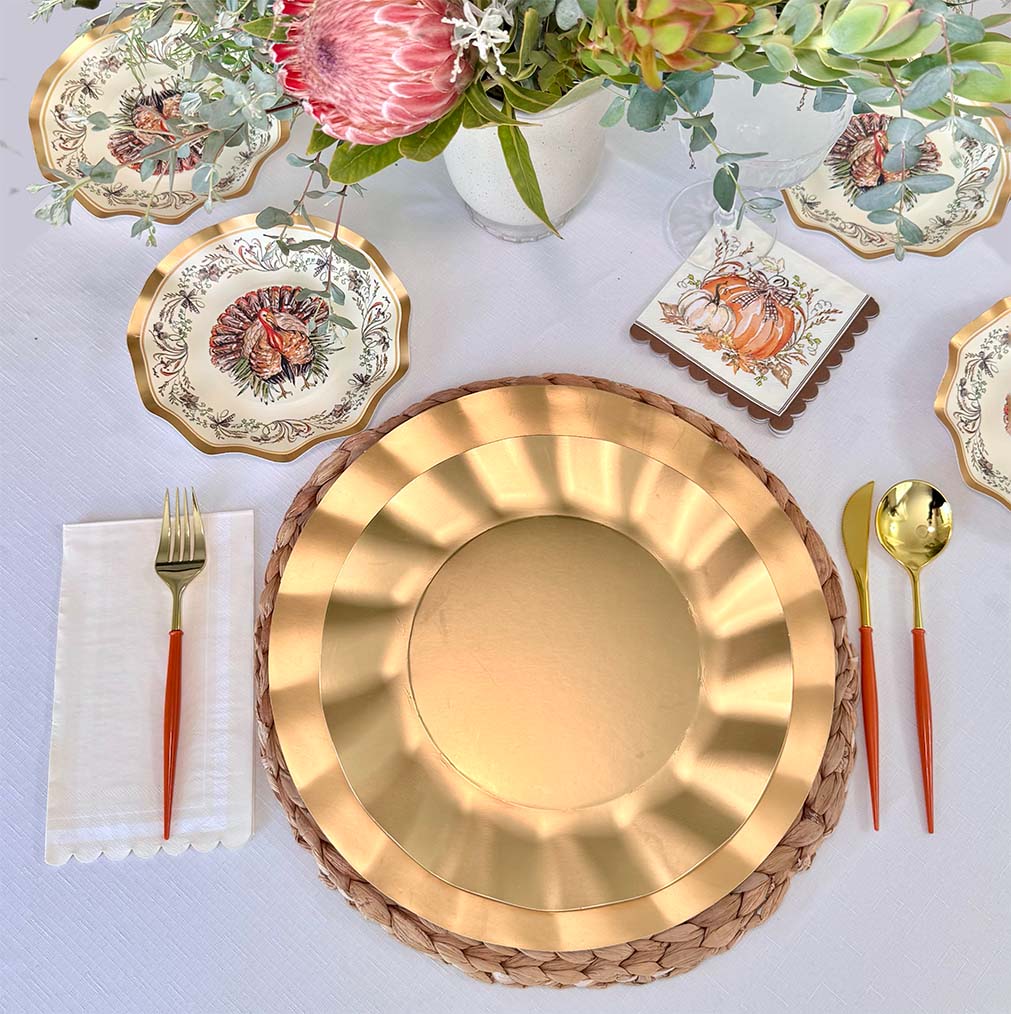 Turkey & Gourds: Thanksgiving Table for 16