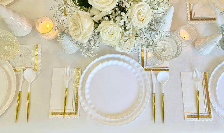 Eco Table Setting - White and Gold