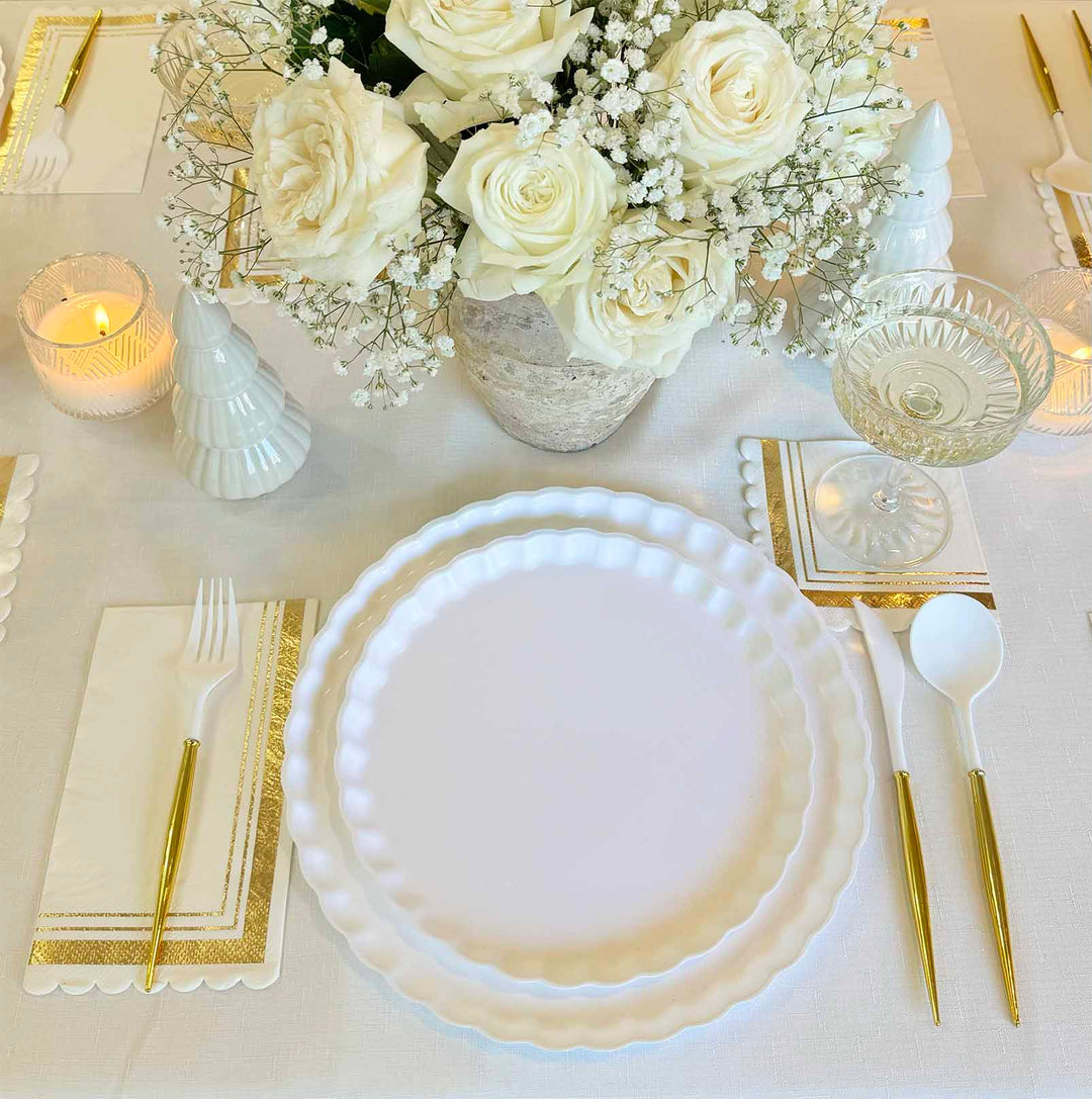 Eco Table Setting - White and Gold