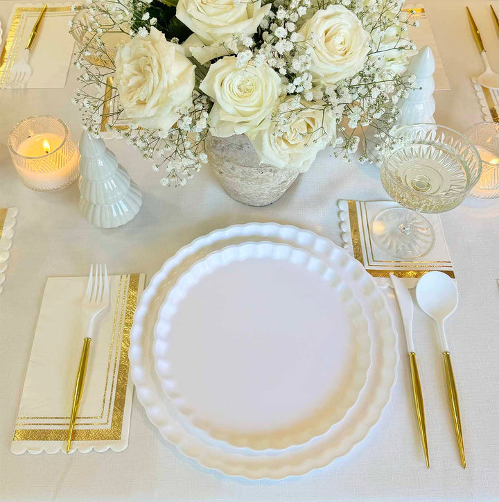Eco Table Setting - White and Gold