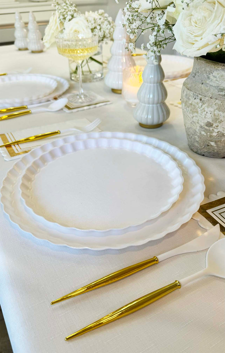 Eco Table Setting - White and Gold