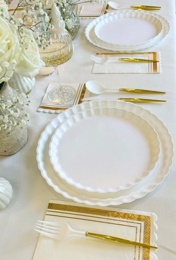 Eco Table Setting - White and Gold