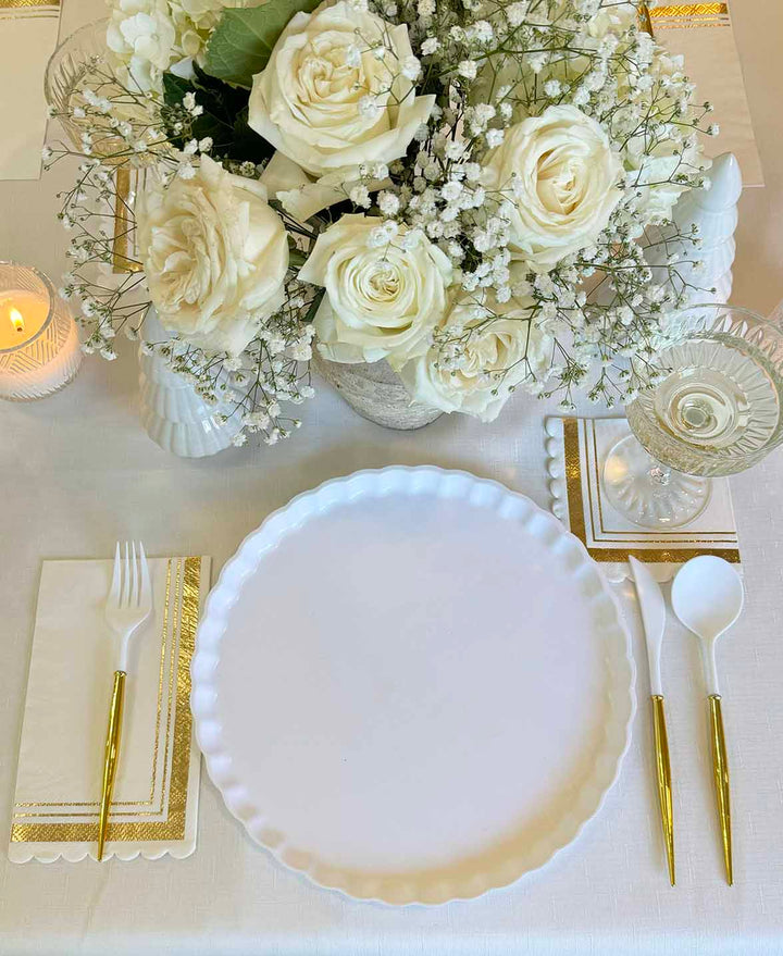 Eco Table Setting - White and Gold