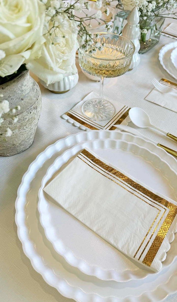 Eco Table Setting - White and Gold