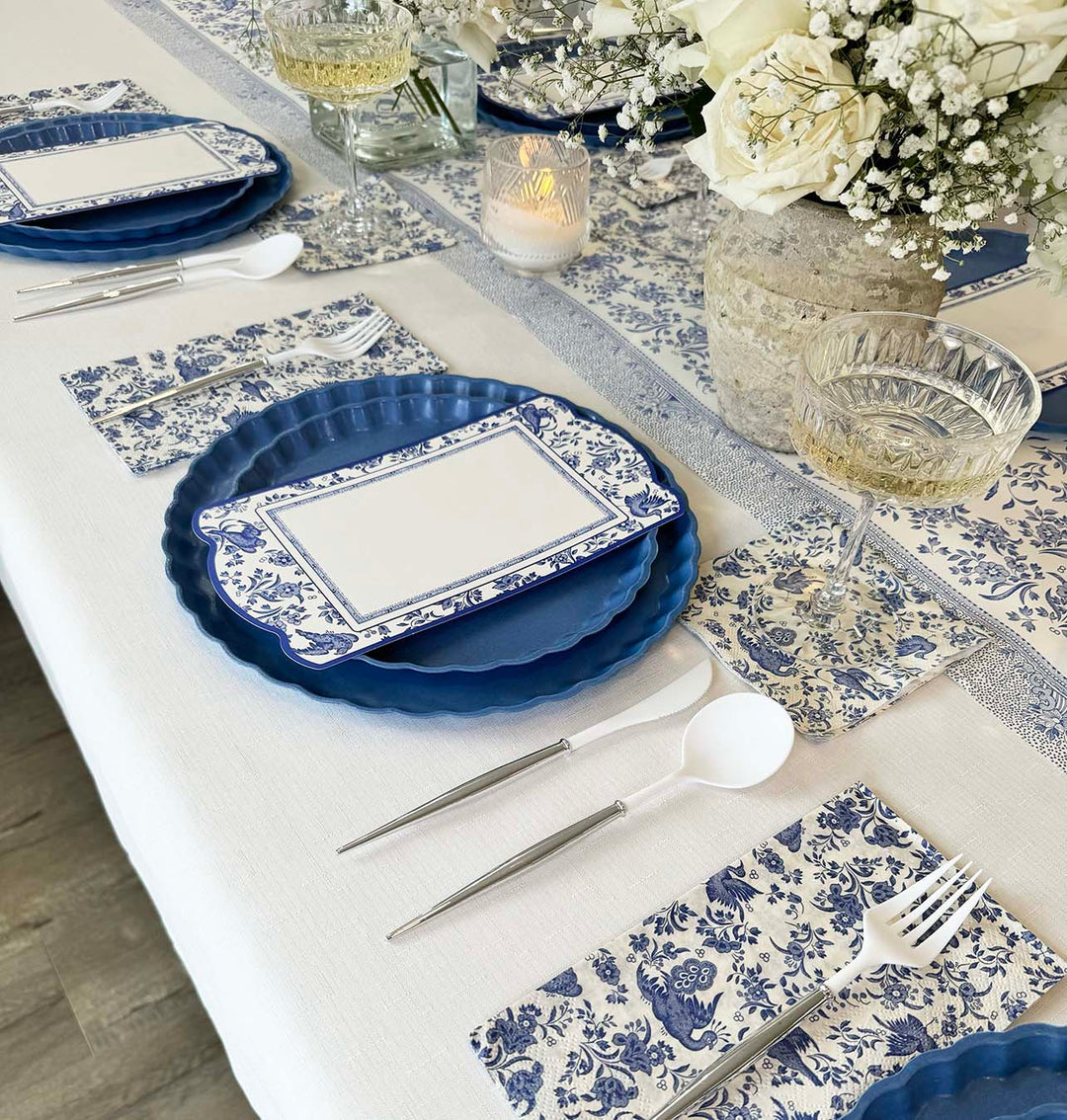 Royal Peacock Table Setting - French Blue