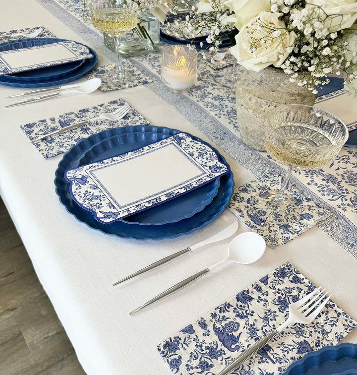 Royal Peacock Table Setting - French Blue