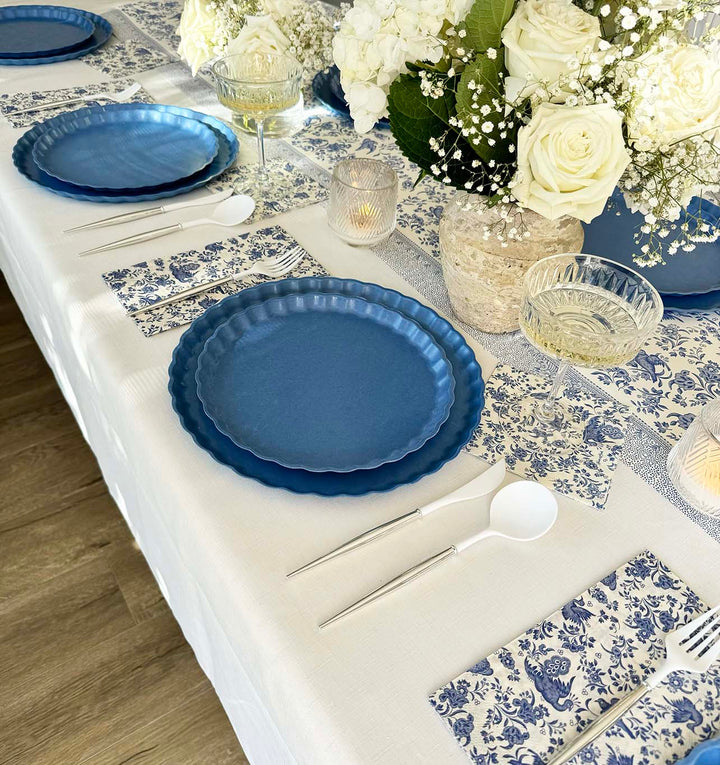Royal Peacock Table Setting - French Blue