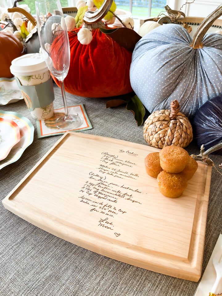 Engraved Recipe Arched Artisan Maple Board | 12 x 9"