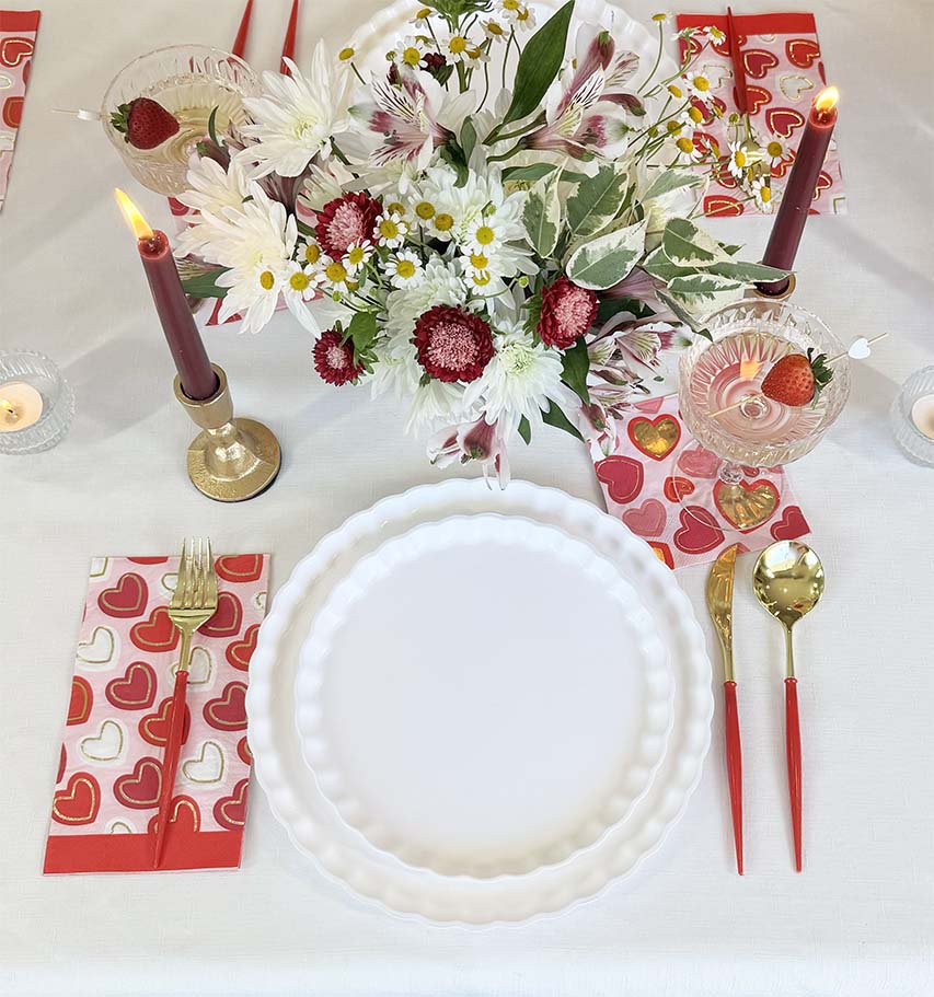 Hearts Adorned Table Setting