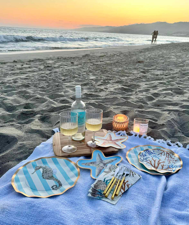 Starfish Die Cut Salad Plate La Mer Assorted - 8pkg