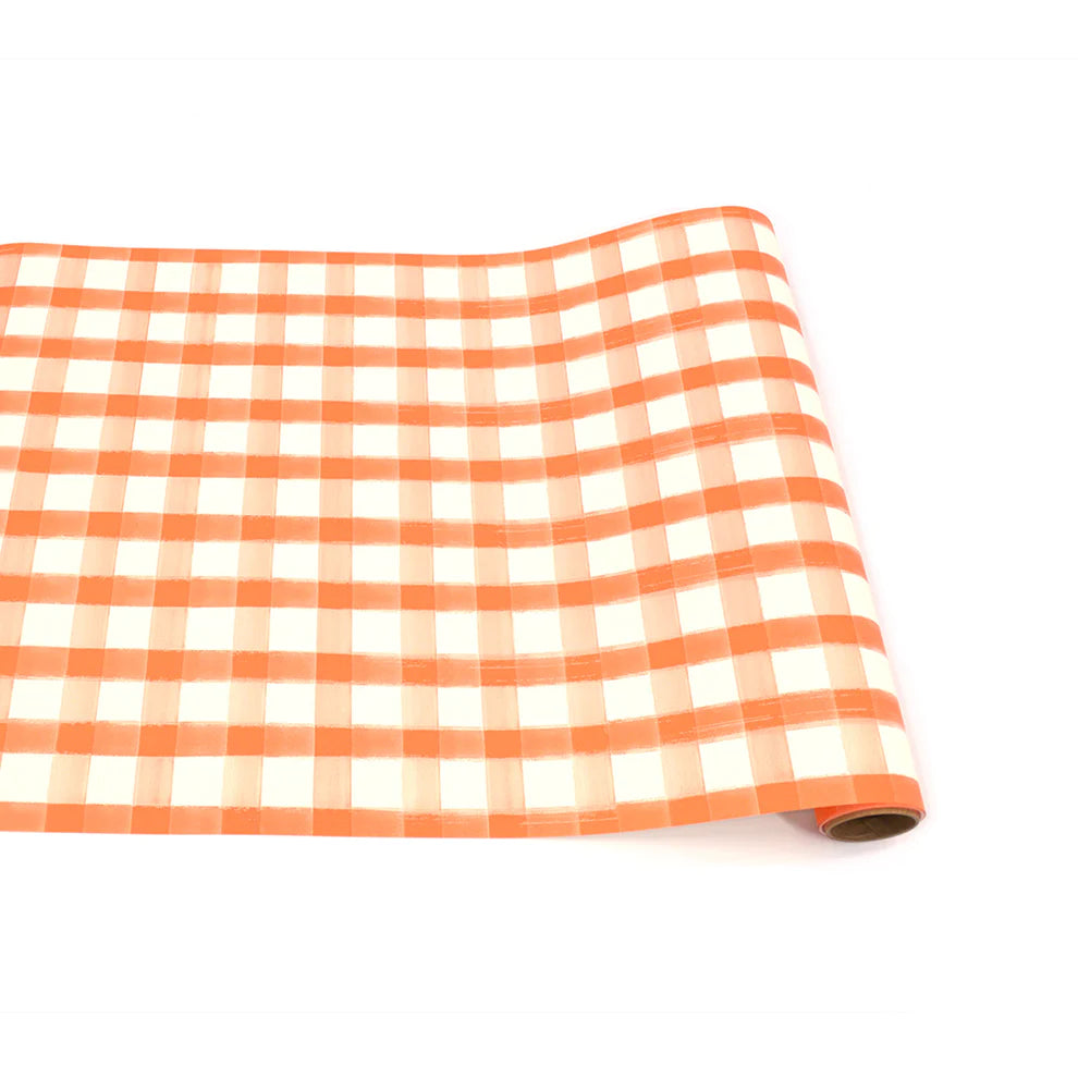 Orange Painted Check Runner - 20" x 25'