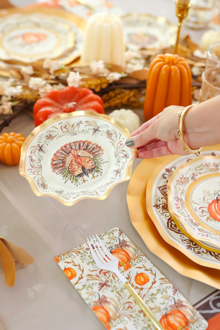 Turkey & Gourds Table Setting
