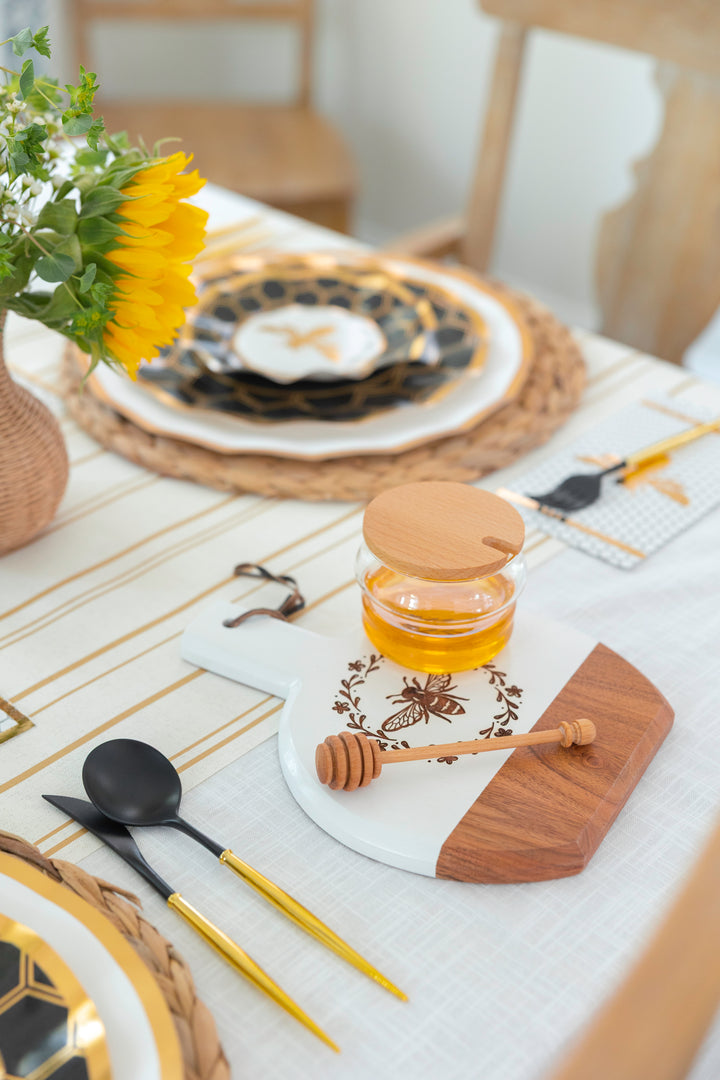 Glass Honey Jar & Wood Dipper | 250 ml