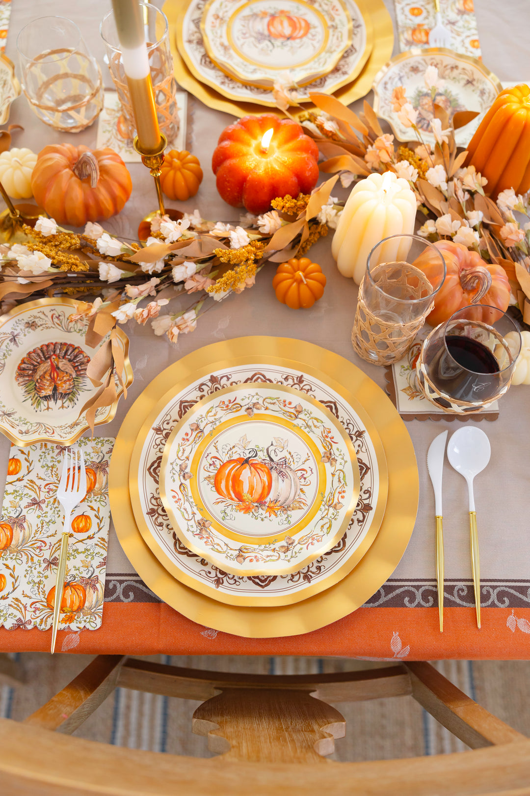 Turkey & Gourds Table Setting