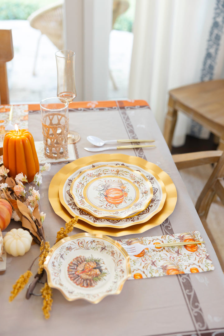 Turkey & Gourds Table Setting