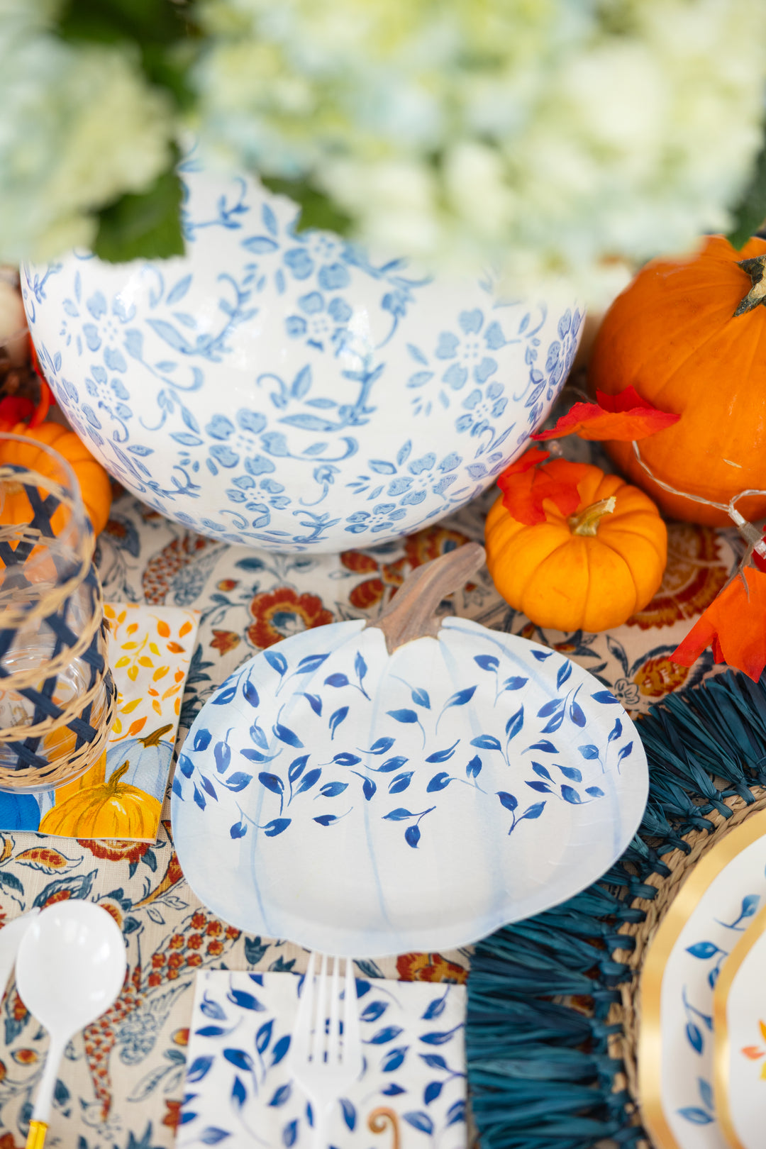 Pumpkin Salad Plate Harvest Blues Assorted/8 pkg