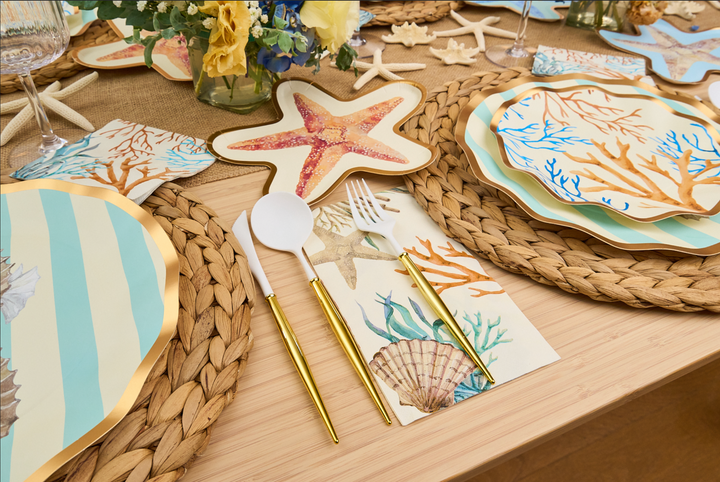 Starfish Die Cut Salad Plate La Mer Assorted - 8pkg