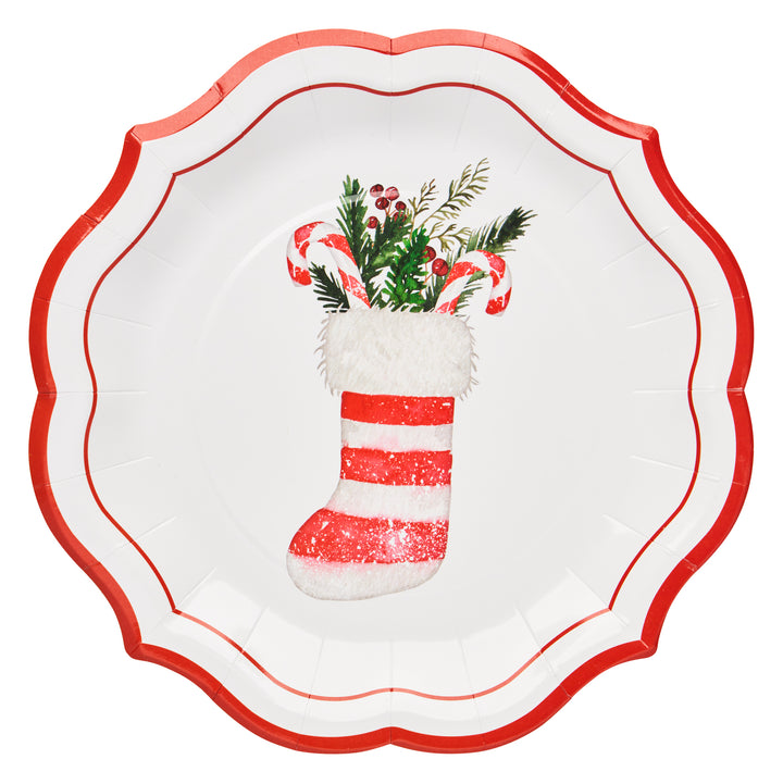 Merry and Bright Paper Salad Plate/8pk