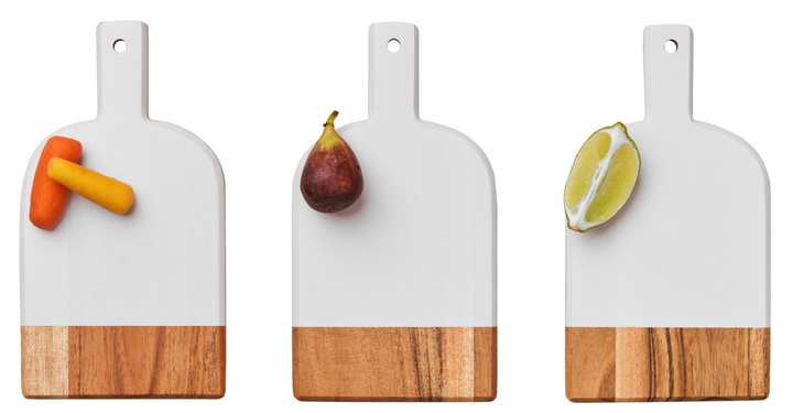 Mini Bevel Boards - Set of 3 with Ribbon | White | 8 x 4.25"