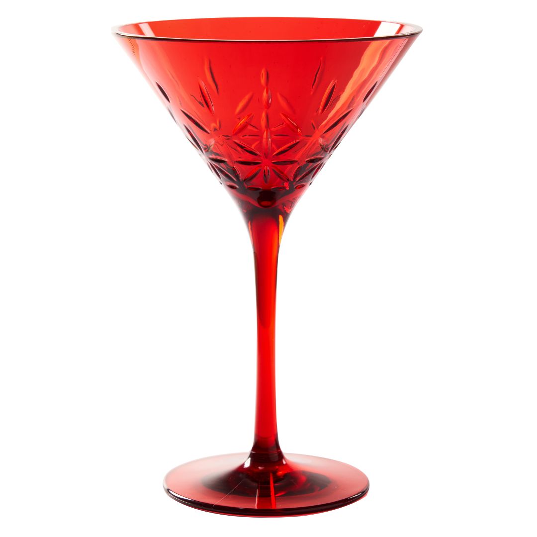 Red plastic clearance martini glasses