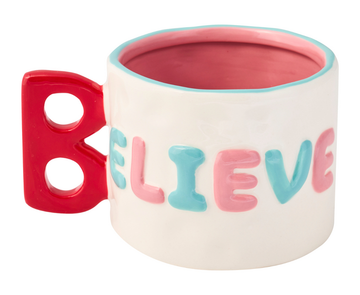 Ceramic Message Mug Believe, 14oz