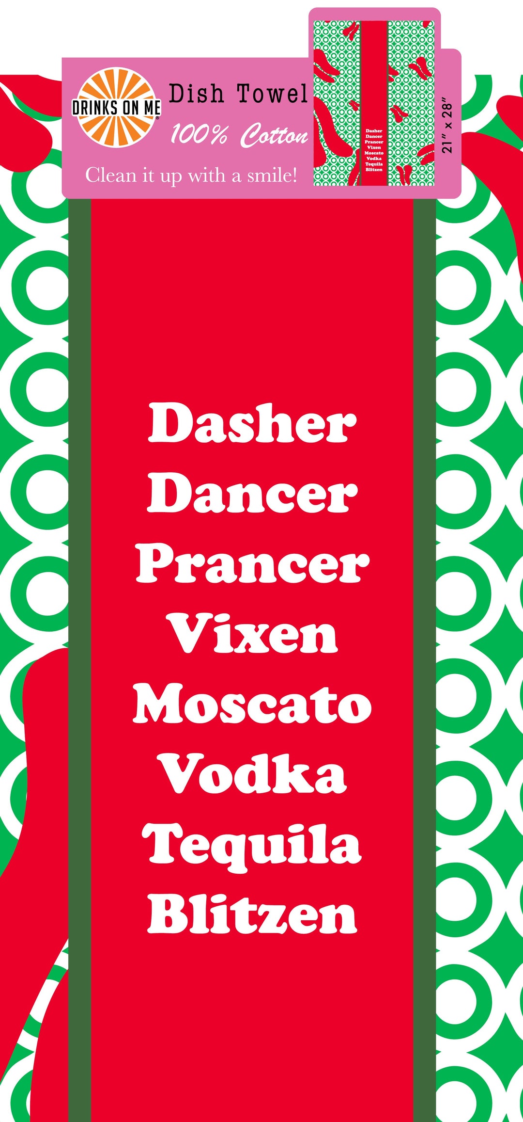CHRISTMAS Blitzen Dish Towel
