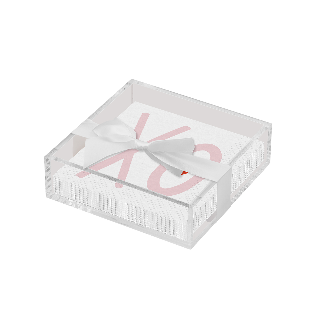 Valentines Day Cocktail Napkin with Napkin Tray