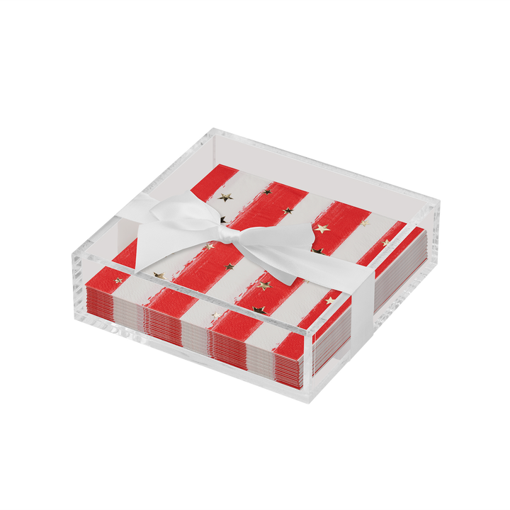 Patriotic Cocktail Napkin with Napkin Tray