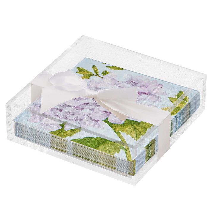 Floral Cocktail Napkin with Napkin Tray