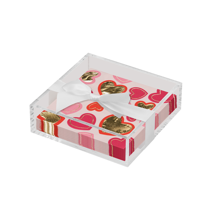 Valentines Day Cocktail Napkin with Napkin Tray