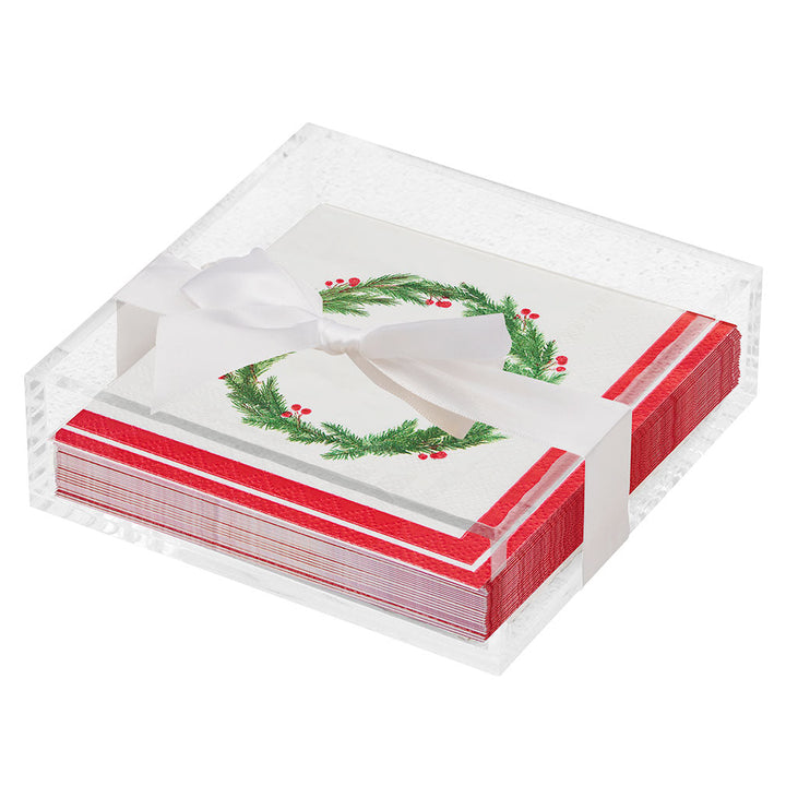 Christmas Cocktail Napkin with Napkin Tray