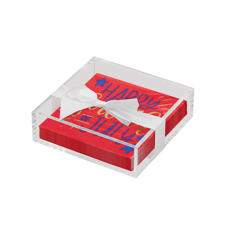 Patriotic Cocktail Napkin with Napkin Tray