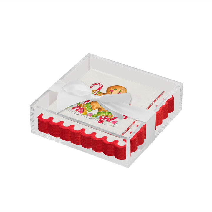 Christmas Cocktail Napkin with Napkin Tray