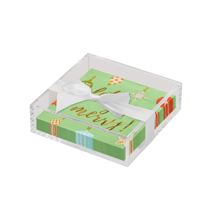 Christmas Cocktail Napkin with Napkin Tray