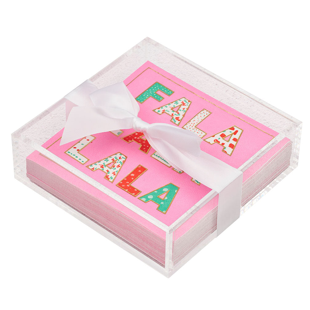 Christmas Cocktail Napkin with Napkin Tray