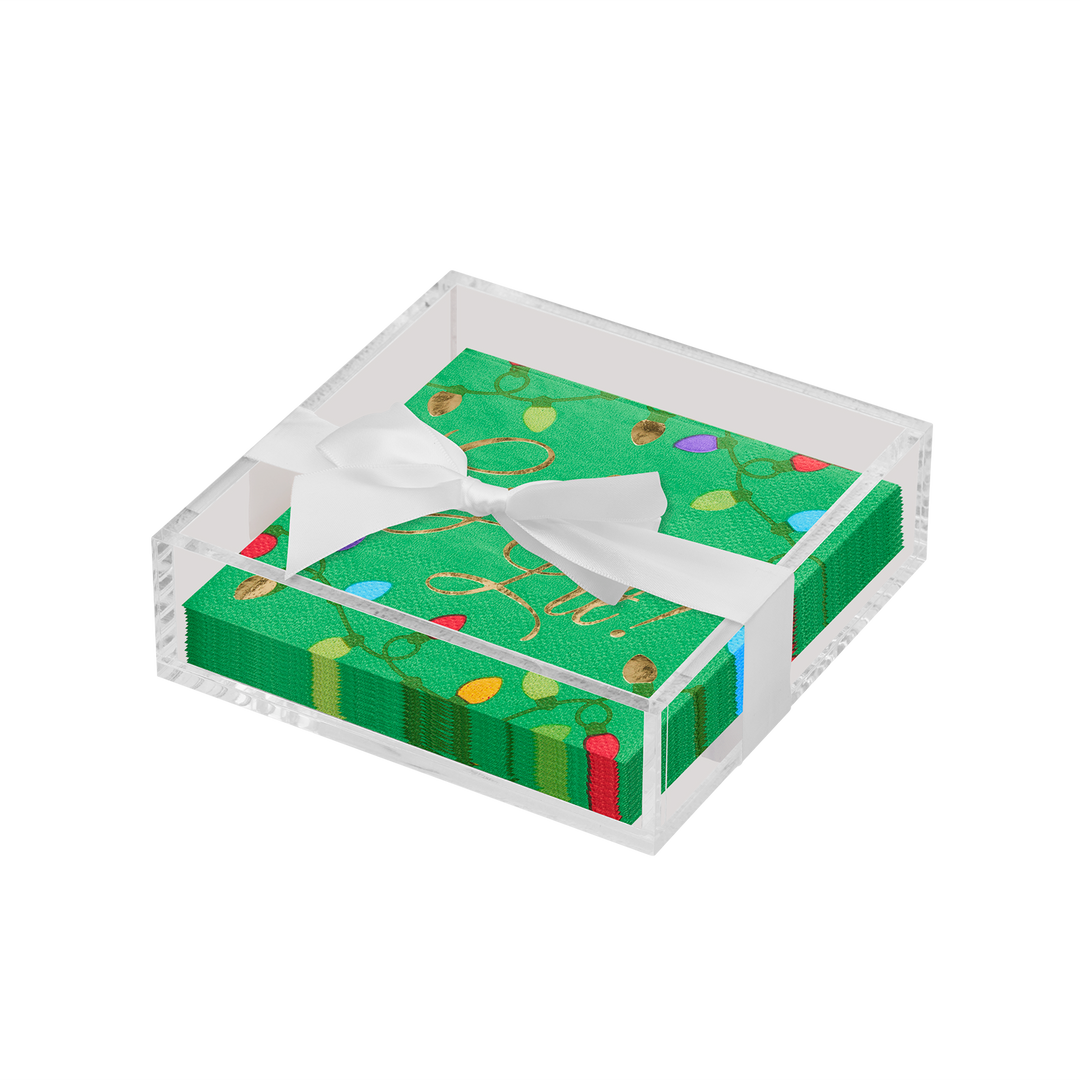 Christmas Cocktail Napkin with Napkin Tray