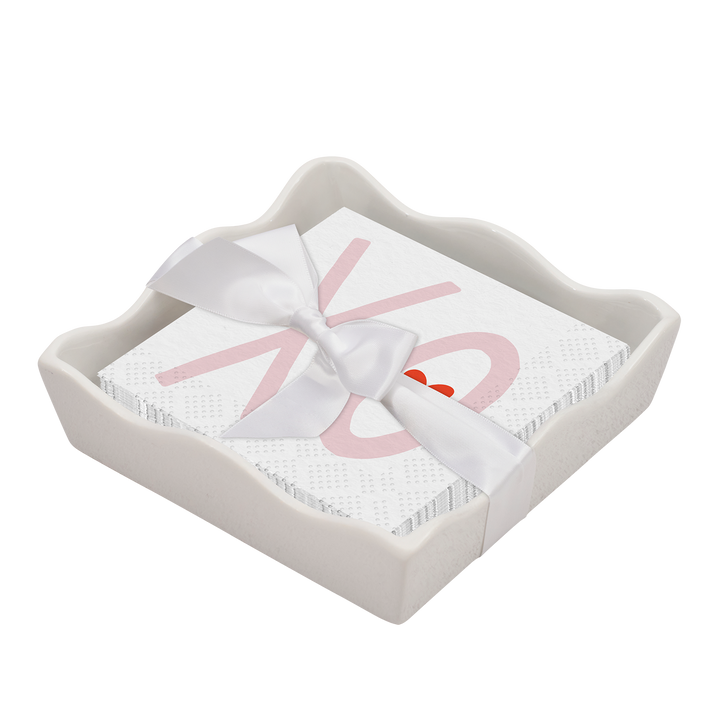 Valentines Day Cocktail Napkin with Napkin Tray