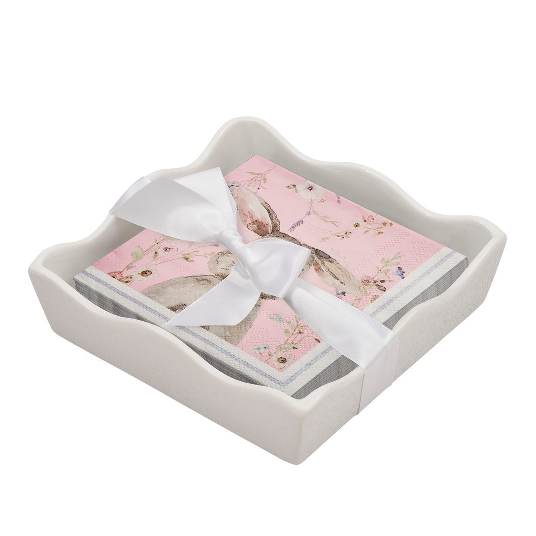 Easter Cocktail Napkin with Napkin Tray