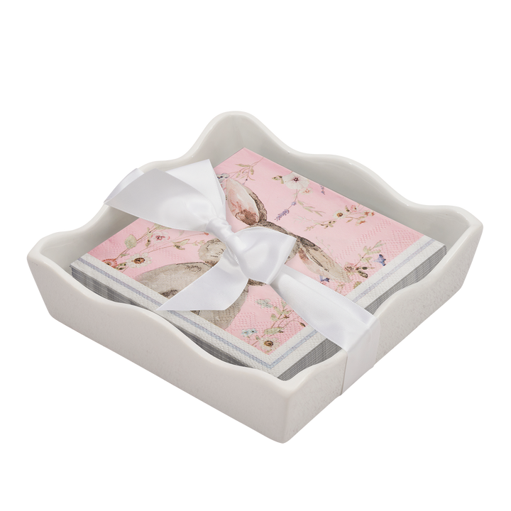 Easter Cocktail Napkin with Napkin Tray