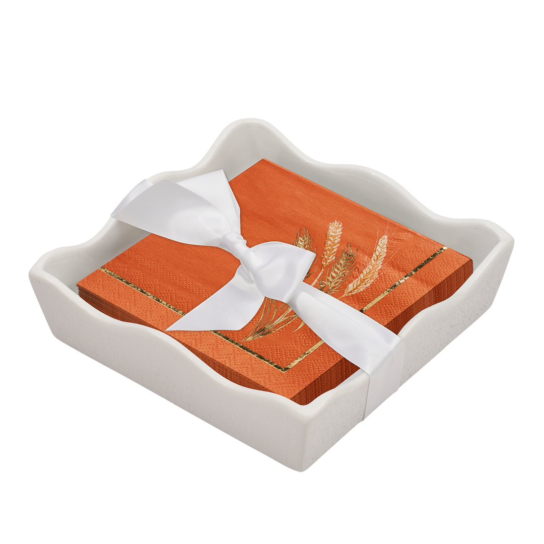 Harvest Cocktail Napkin with Napkin Tray