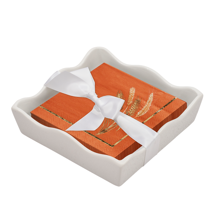 Harvest Cocktail Napkin with Napkin Tray