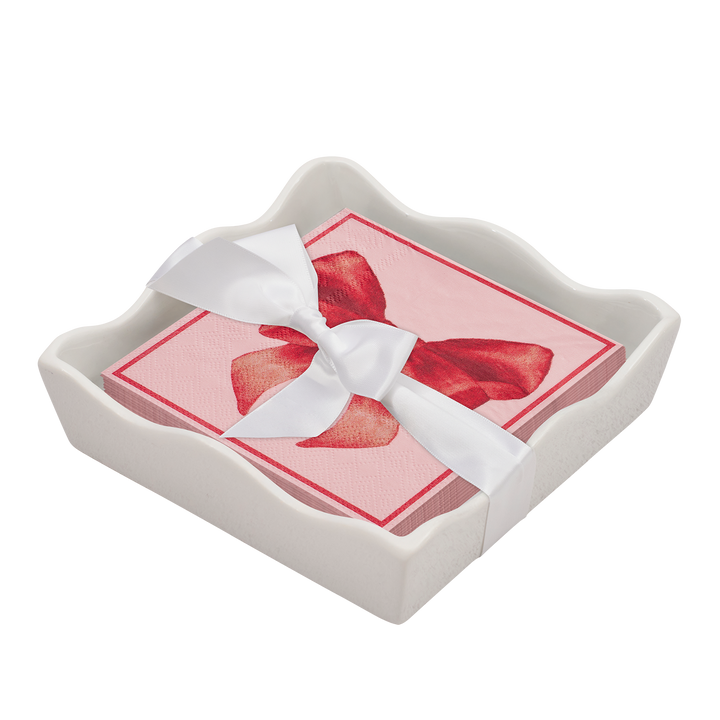 Valentines Day Cocktail Napkin with Napkin Tray